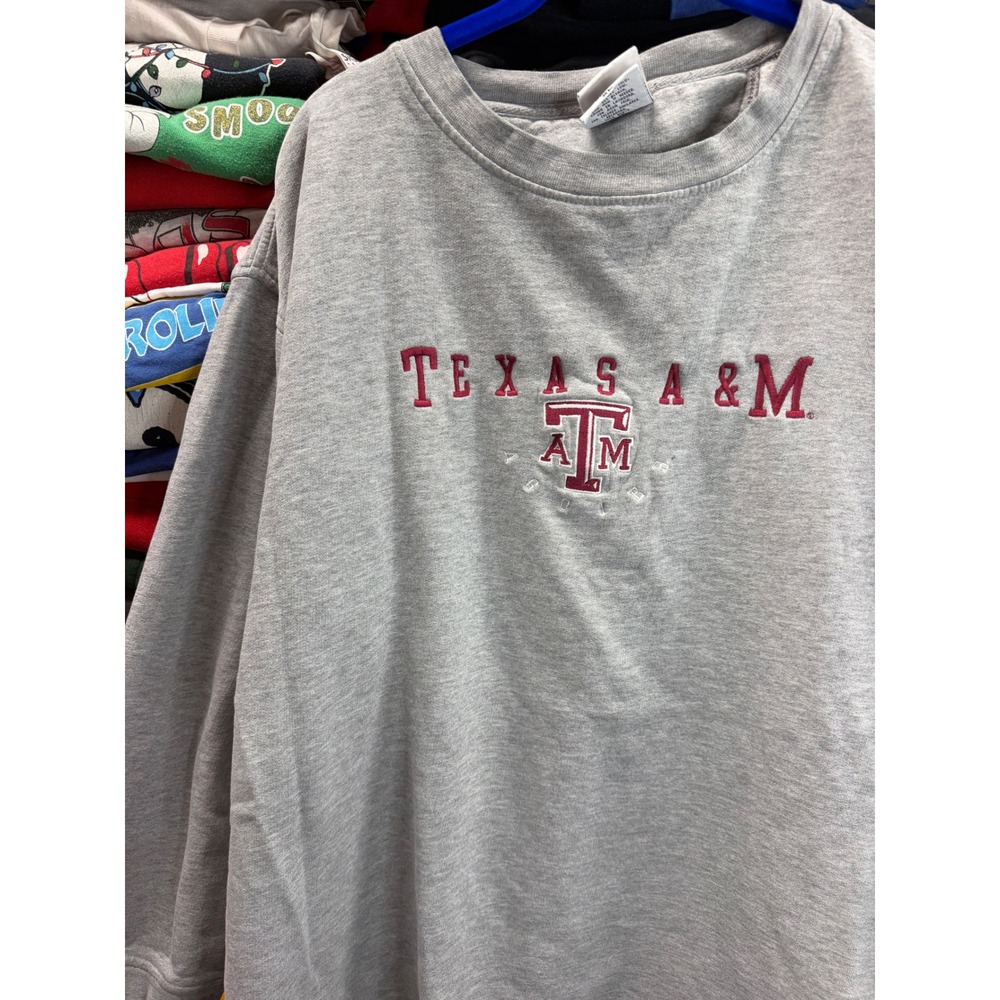 Vintage Texas A&M Aggies Sweatshirt XL Gray Red Oak Sportswear Embroidered Logo